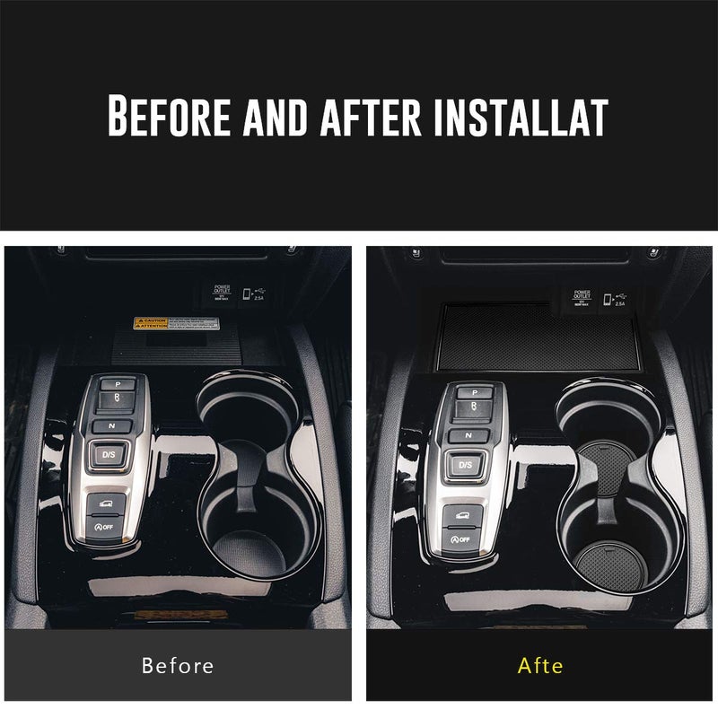 Auovo Anti Dust Door Mats for Honda Passport Accessories 2019-2023 Interior Custom Fit Door Compartment Cup Holder Center Console Mats Inserts (28pcs/Set) (Black Trim) - Image 5